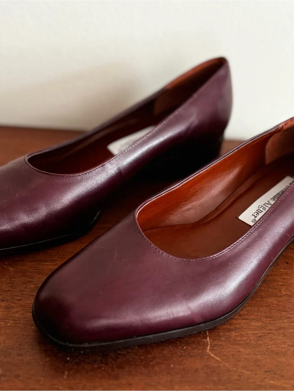Etienne Aigner Women's Leather Flats in Burgundy